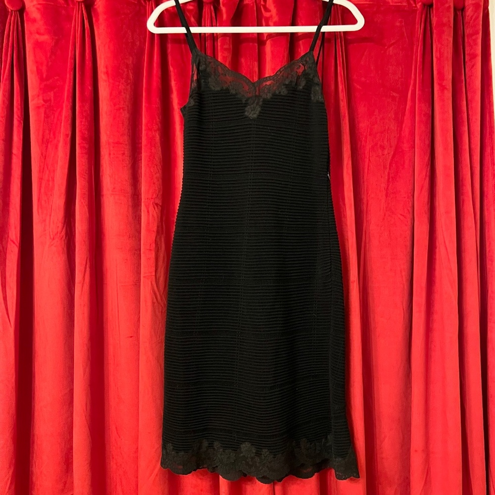 John Galliano Black Lace Mini Dress